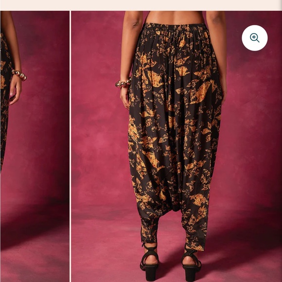 Saundh Black and Orange Harem Pants - Picture 2 of 3